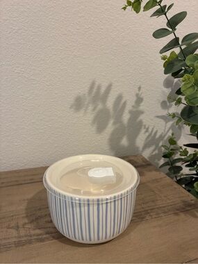 Blue Stripes Print Storage Bowl, Medium.